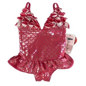 NWT Floatmini Baby Girl's 1 Piece Mermaid Swimsuit, Size 12M